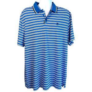 Extracurricular Mens Performance Golf Hale Polo Blue White Stripe Size XXL